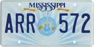 MS license plate ARR572