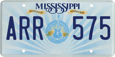MS license plate ARR575