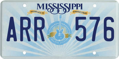 MS license plate ARR576