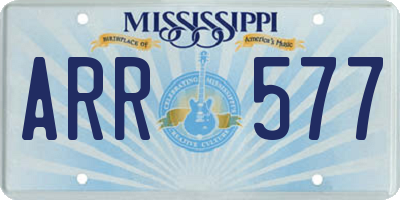 MS license plate ARR577