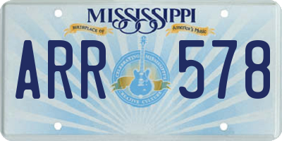 MS license plate ARR578