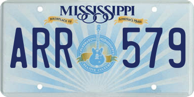 MS license plate ARR579