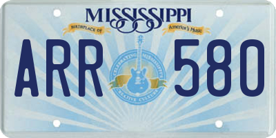 MS license plate ARR580