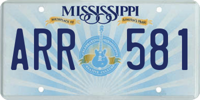 MS license plate ARR581