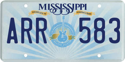 MS license plate ARR583