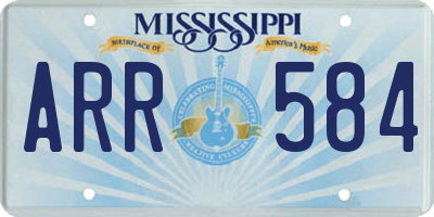 MS license plate ARR584