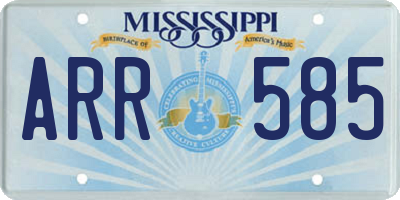 MS license plate ARR585