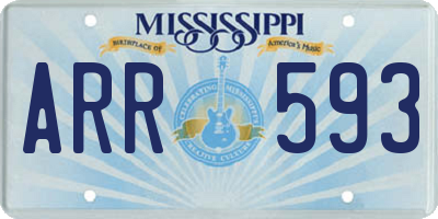 MS license plate ARR593