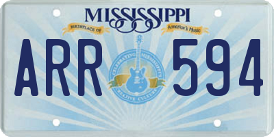 MS license plate ARR594