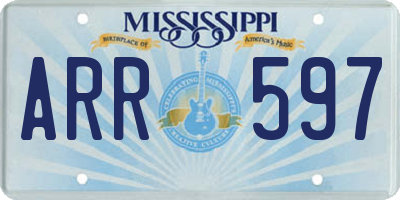 MS license plate ARR597