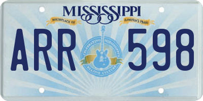 MS license plate ARR598