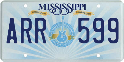 MS license plate ARR599
