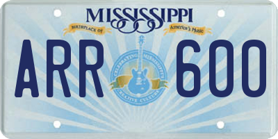 MS license plate ARR600