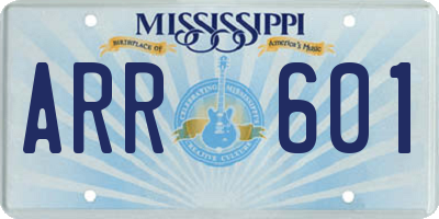 MS license plate ARR601
