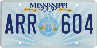MS license plate ARR604