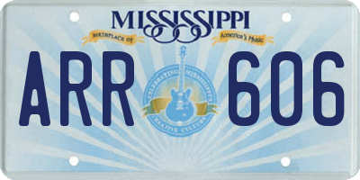 MS license plate ARR606