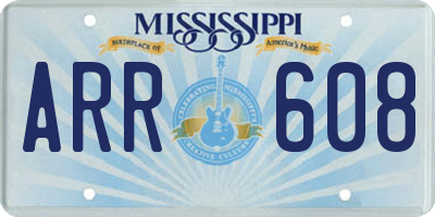 MS license plate ARR608