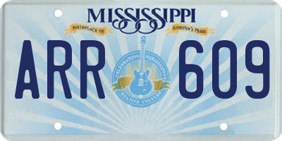 MS license plate ARR609