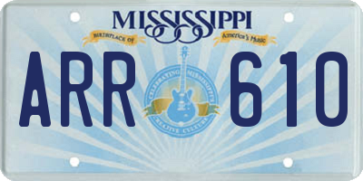 MS license plate ARR610