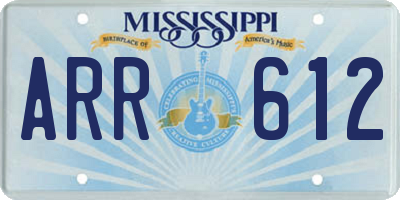MS license plate ARR612
