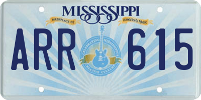 MS license plate ARR615