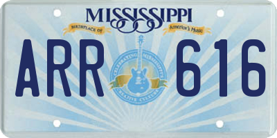 MS license plate ARR616