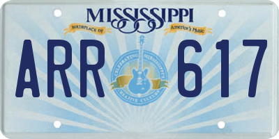 MS license plate ARR617
