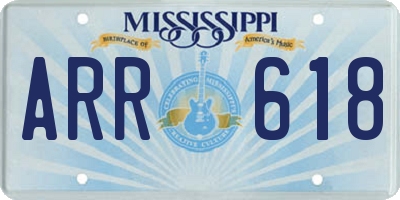 MS license plate ARR618