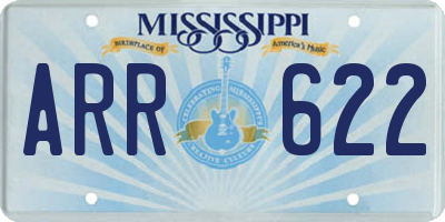 MS license plate ARR622