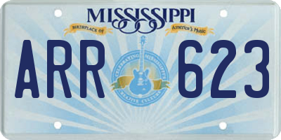MS license plate ARR623