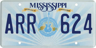 MS license plate ARR624