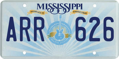 MS license plate ARR626