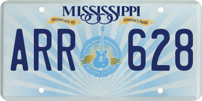 MS license plate ARR628
