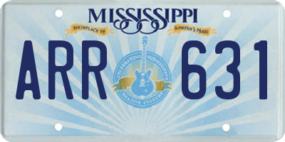 MS license plate ARR631