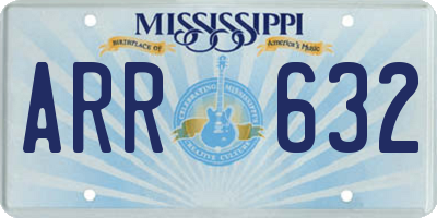 MS license plate ARR632