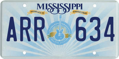 MS license plate ARR634