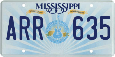 MS license plate ARR635