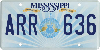MS license plate ARR636