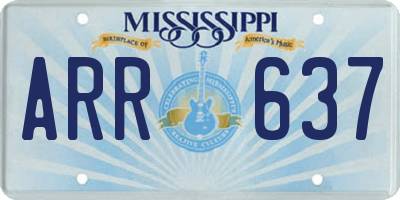 MS license plate ARR637