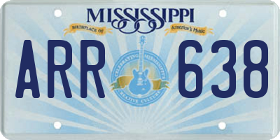 MS license plate ARR638
