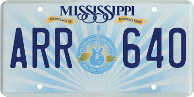 MS license plate ARR640