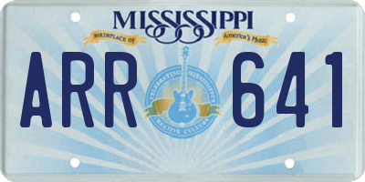 MS license plate ARR641