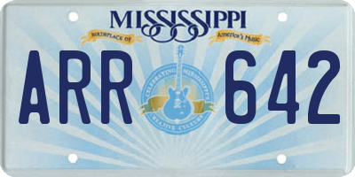 MS license plate ARR642