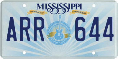 MS license plate ARR644