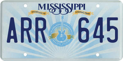 MS license plate ARR645