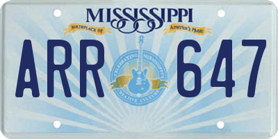 MS license plate ARR647