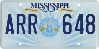 MS license plate ARR648