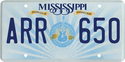 MS license plate ARR650