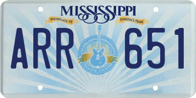 MS license plate ARR651