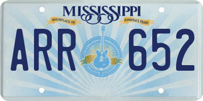 MS license plate ARR652